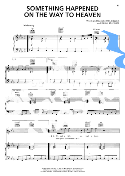 Phil Collins Something Happened On The Way To Heaven partitura para Piano