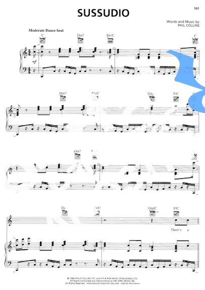 Phil Collins Sussudio partitura para Piano