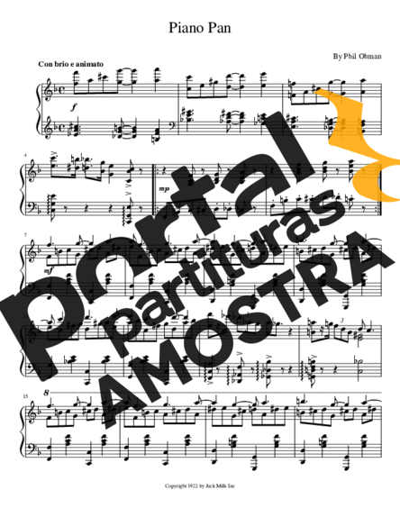 Phil Ohman Piano Pan partitura para Piano