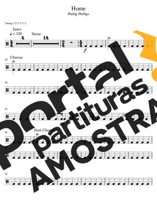 Phillip Phillips Home partitura para Bateria