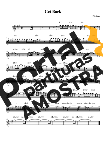 Pholhas Get Back partitura para Saxofone Alto (Eb)