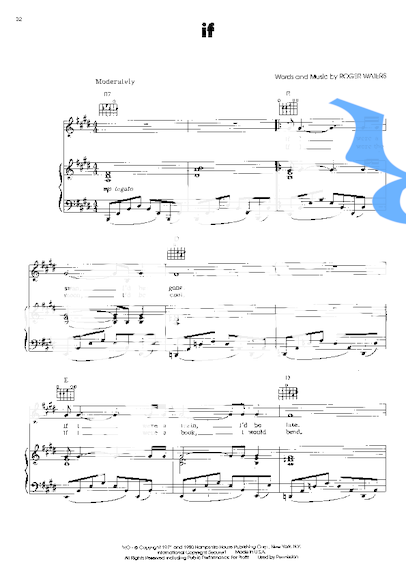 Pink Floyd If partitura para Piano