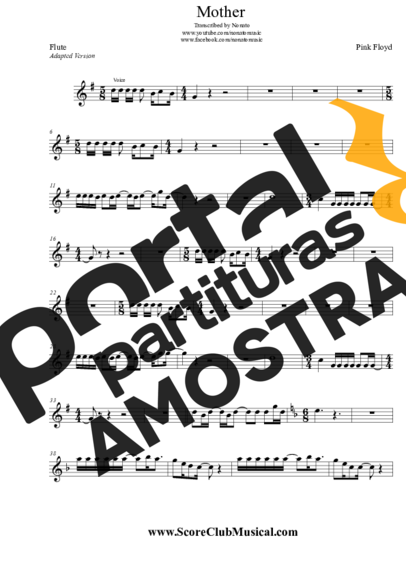 Pink Floyd  partitura para Flauta Transversal