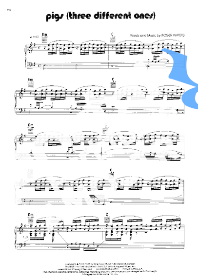 Pink Floyd  partitura para Piano