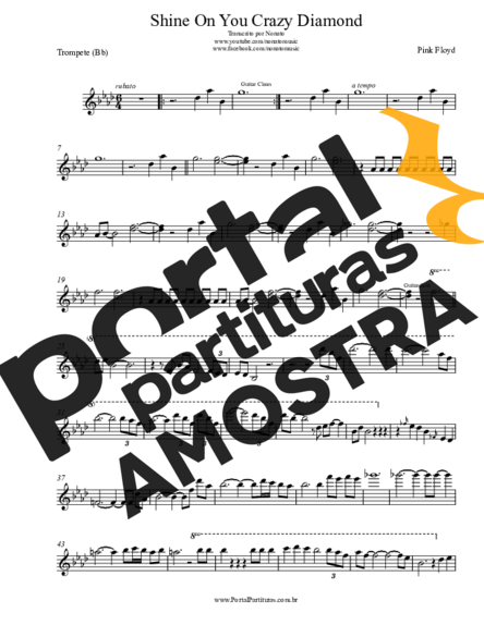 Pink Floyd Shine On You Crazy Diamond partitura para Trompete