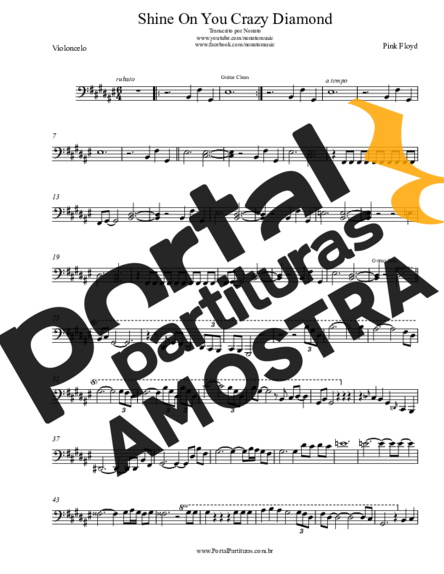 Pink Floyd  partitura para Violoncelo