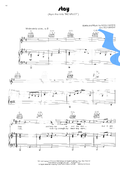 Pink Floyd  partitura para Piano