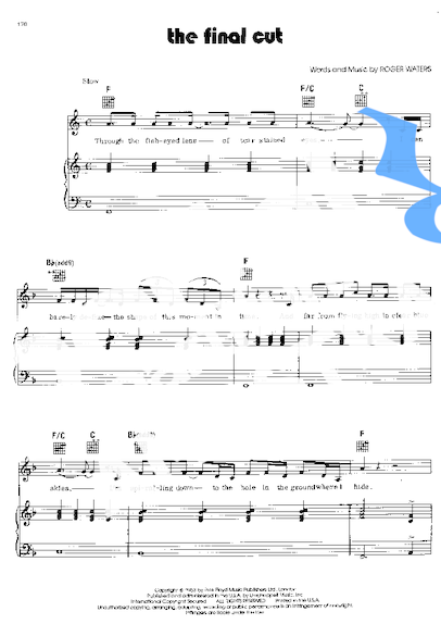 Pink Floyd  partitura para Piano