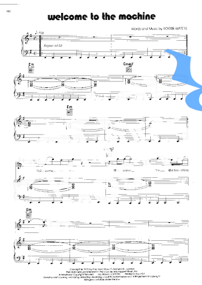 Pink Floyd  partitura para Piano