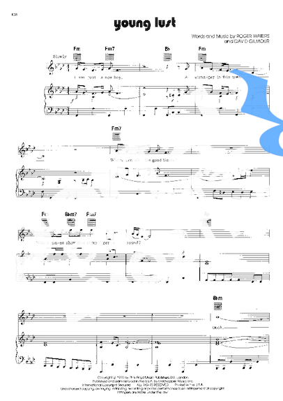 Pink Floyd  partitura para Piano