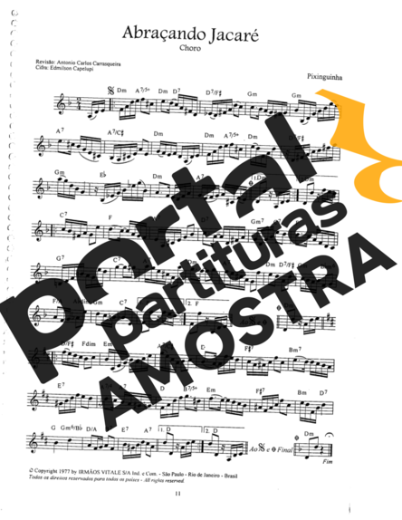 Pixinguinha Abraçando Jacaré partitura para Bandolim
