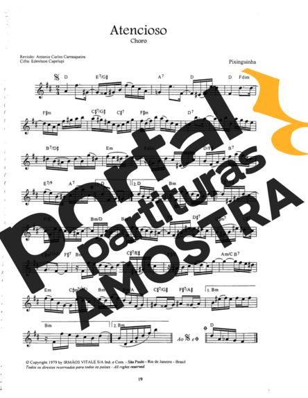 Pixinguinha Atencioso partitura para Clarinete (C)