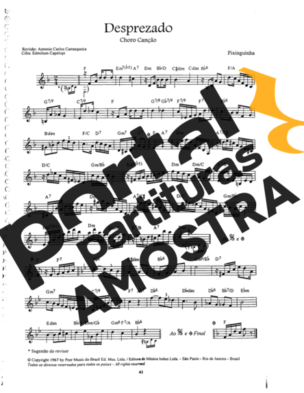 Pixinguinha  partitura para Bandolim