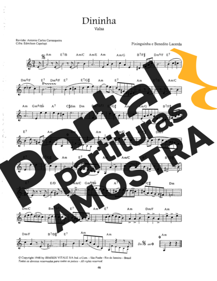 Pixinguinha Dininha partitura para Clarinete (C)