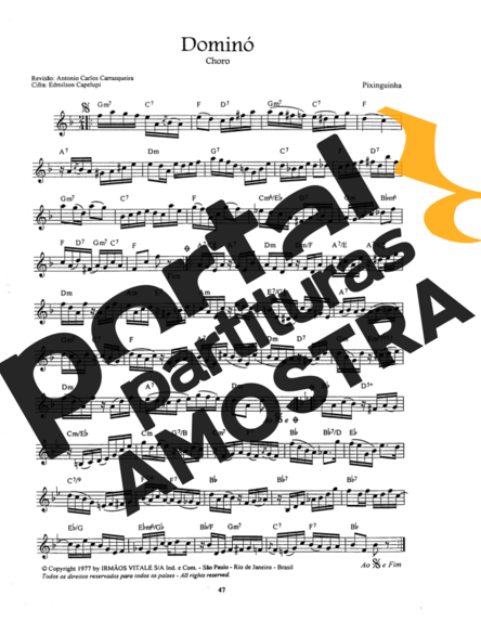 Pixinguinha Dominó partitura para Clarinete (C)