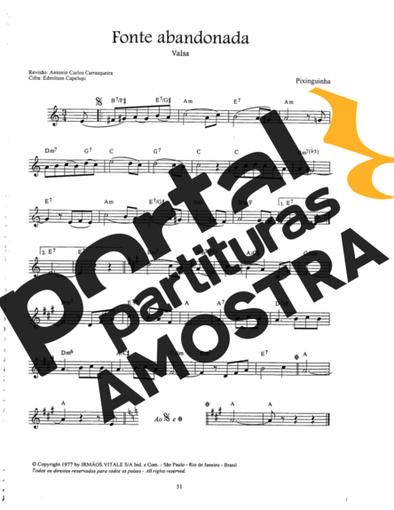 Pixinguinha  partitura para Bandolim