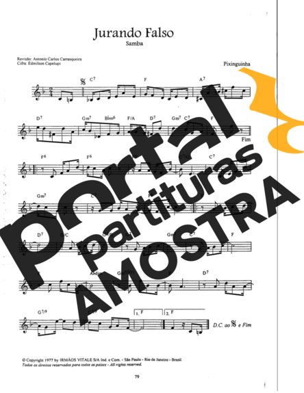 Pixinguinha Jurando Falso partitura para Flauta Transversal