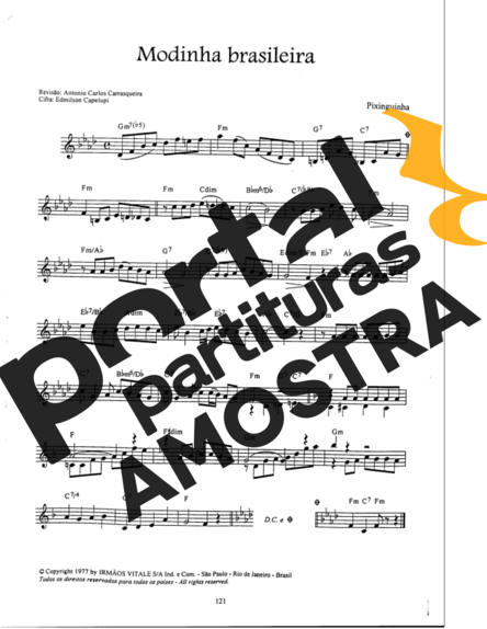 Pixinguinha  partitura para Cavaco