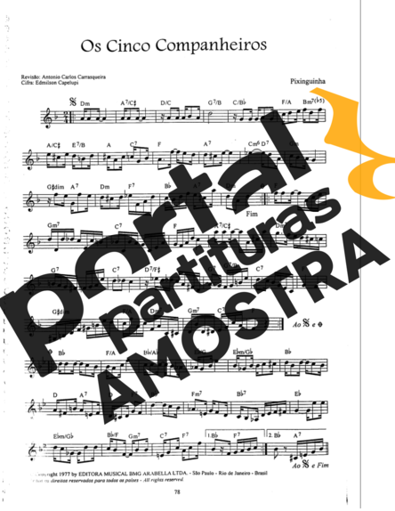 Pixinguinha  partitura para Clarinete (C)