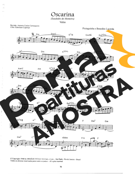 Pixinguinha Oscarina partitura para Bandolim