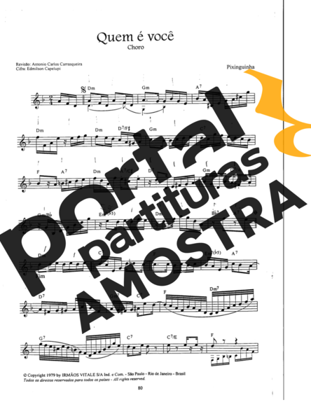 Pixinguinha Quem É Você partitura para Teclado