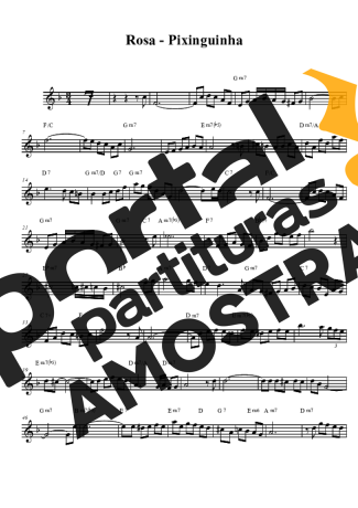 Pixinguinha Rosa partitura para Clarinete (Bb)