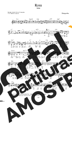 Pixinguinha Rosa partitura para Cavaco