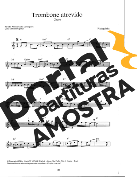 Pixinguinha Trombone Atrevido partitura para Teclado