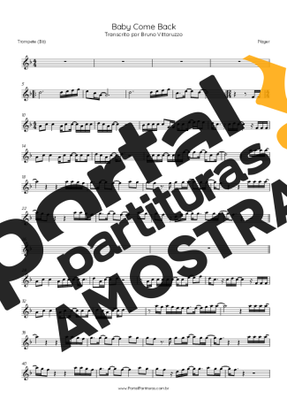 Player Baby Come Back partitura para Trompete