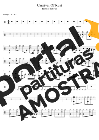 Poets of the Fall Carnival Of Rust partitura para Bateria