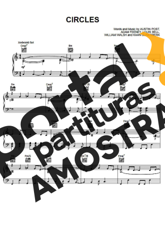 Post Malone Circles partitura para Piano