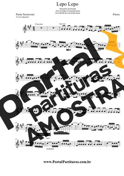 Psirico  partitura para Flauta Transversal