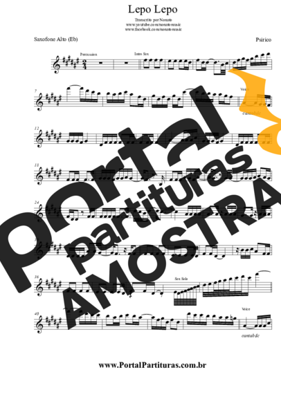 Psirico  partitura para Saxofone Alto (Eb)