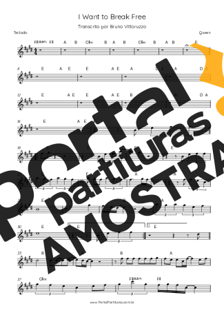 Queen  partitura para Teclado