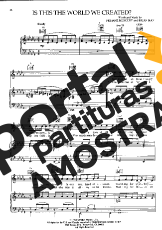 Queen  partitura para Piano