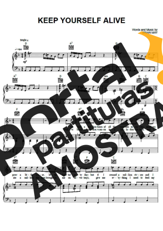 Queen Keep Yourself Alive partitura para Piano