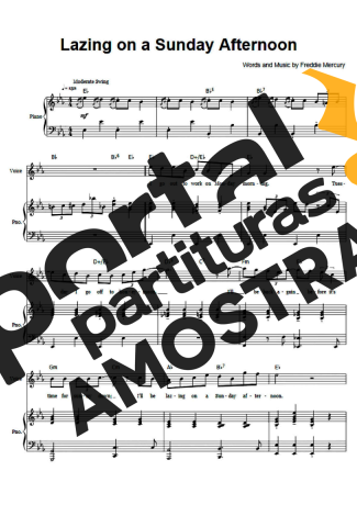 Queen Lazing On A Sunday Afternoon partitura para Piano