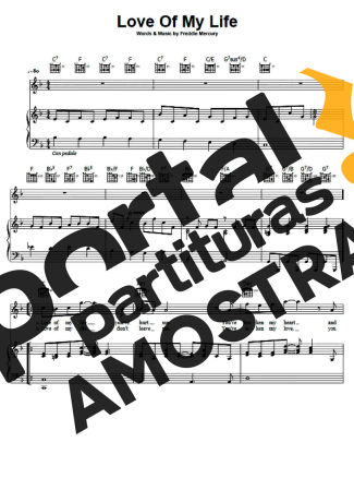 Queen  partitura para Piano