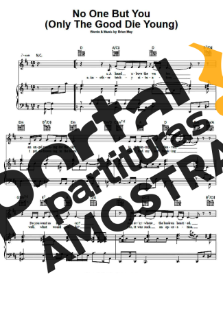 Queen No One But You partitura para Piano