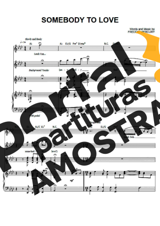 Queen Somebody To Love partitura para Piano