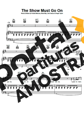 Queen The Show Must Go On partitura para Piano