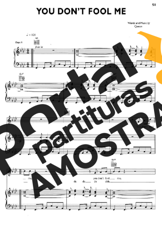 Queen You Dont Fool Me partitura para Piano