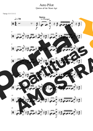 Queens Of The Stone Age Auto Pilot partitura para Bateria