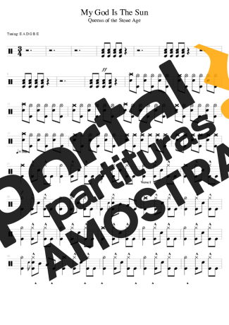 Queens Of The Stone Age My God Is The Sun partitura para Bateria