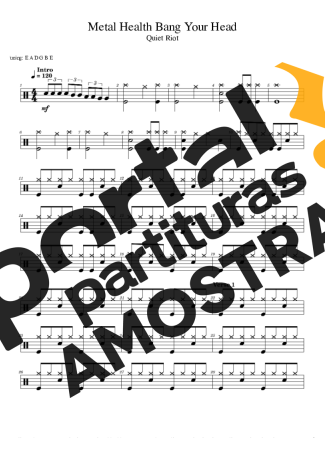 Quiet Riot  partitura para Bateria