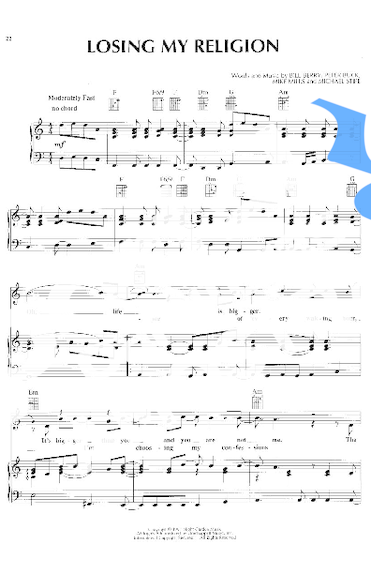 R.E.M. Losing My Religion partitura para Piano
