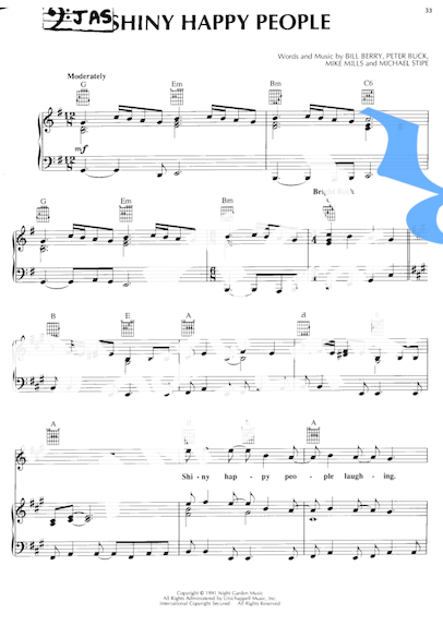 R.E.M.  partitura para Piano