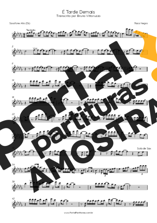 Raça Negra  partitura para Saxofone Alto (Eb)