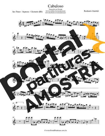 Radamés Gnattali  partitura para Saxofone Tenor Soprano (Bb)