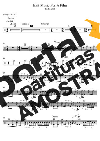 Radiohead Exit Music For A Film partitura para Bateria
